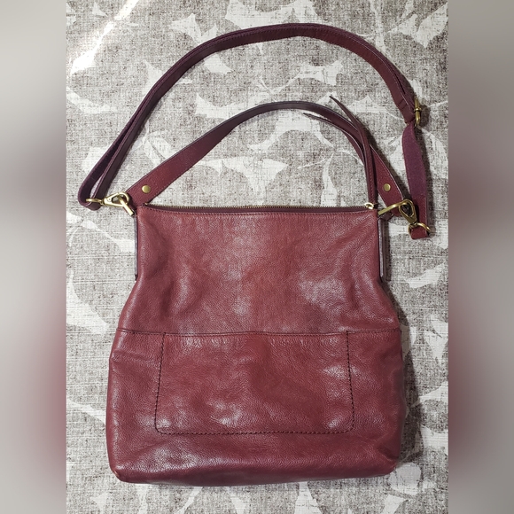 Fossil Amelia Hobo Shoulder Bag and Wallet Set (and Coin Purse) Leather Burgundy - Picture 2 of 16